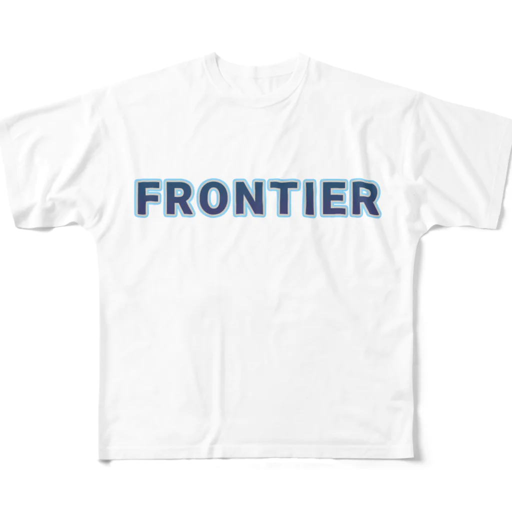 ロゴTシャツのひよこ堂のFRONTIER フロンティア ロゴ Tシャツ フルグラフィックTシャツ