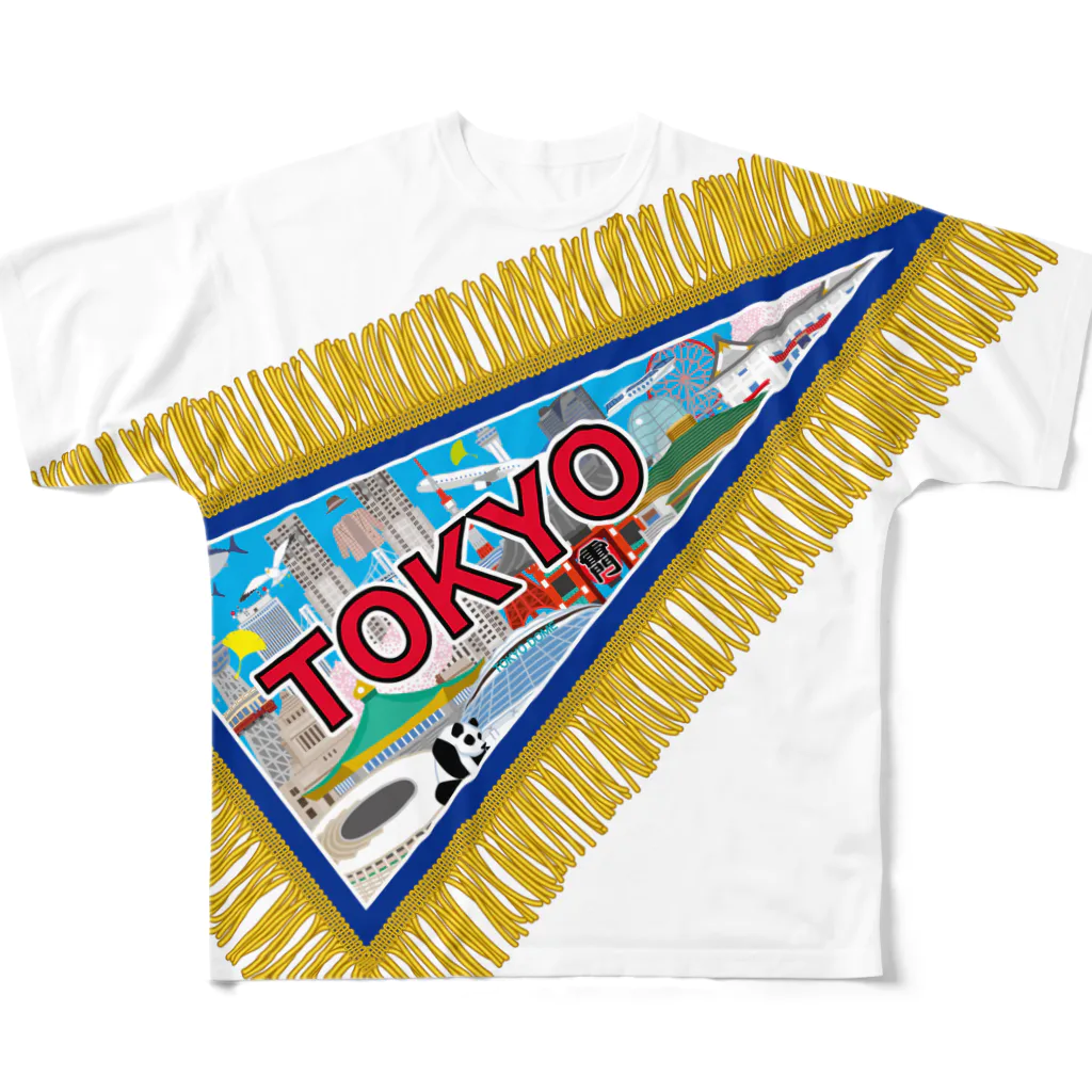 kimchinのTOKYO土産風のペナント All-Over Print T-Shirt