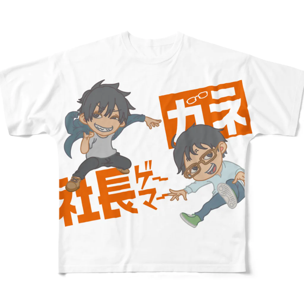 ガネ市場のロゴ入りガネ・ちゃんた All-Over Print T-Shirt