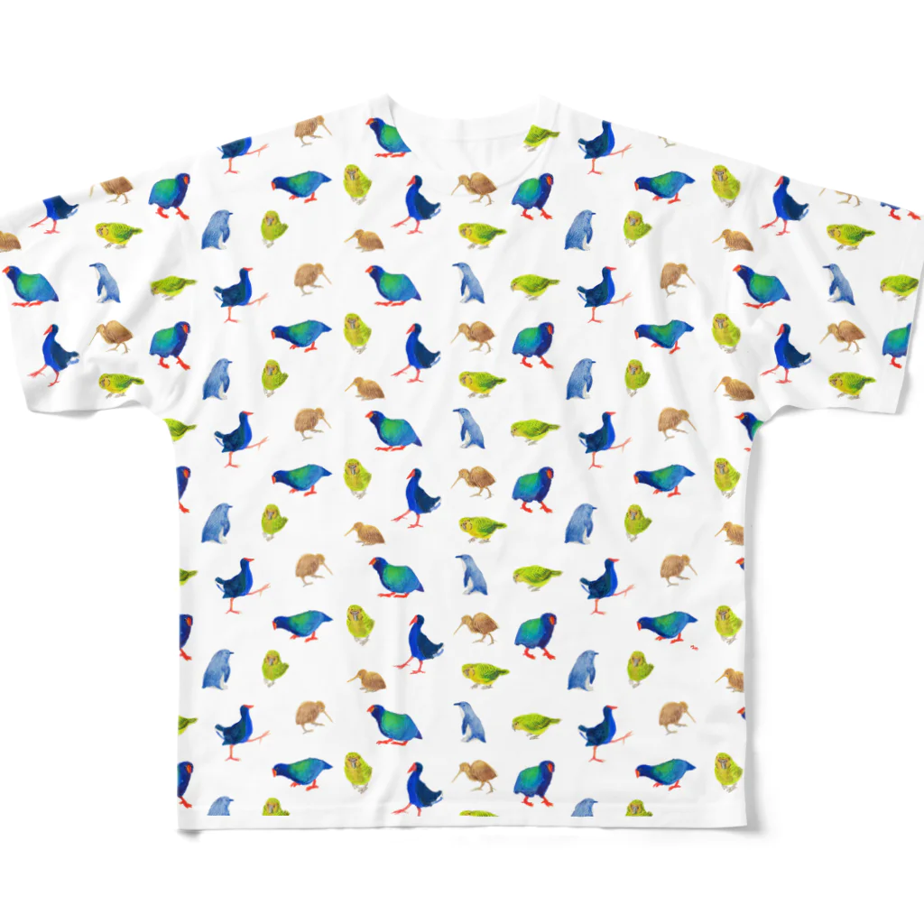 segasworksのニュージーランドのトリ（散らし柄） All-Over Print T-Shirt