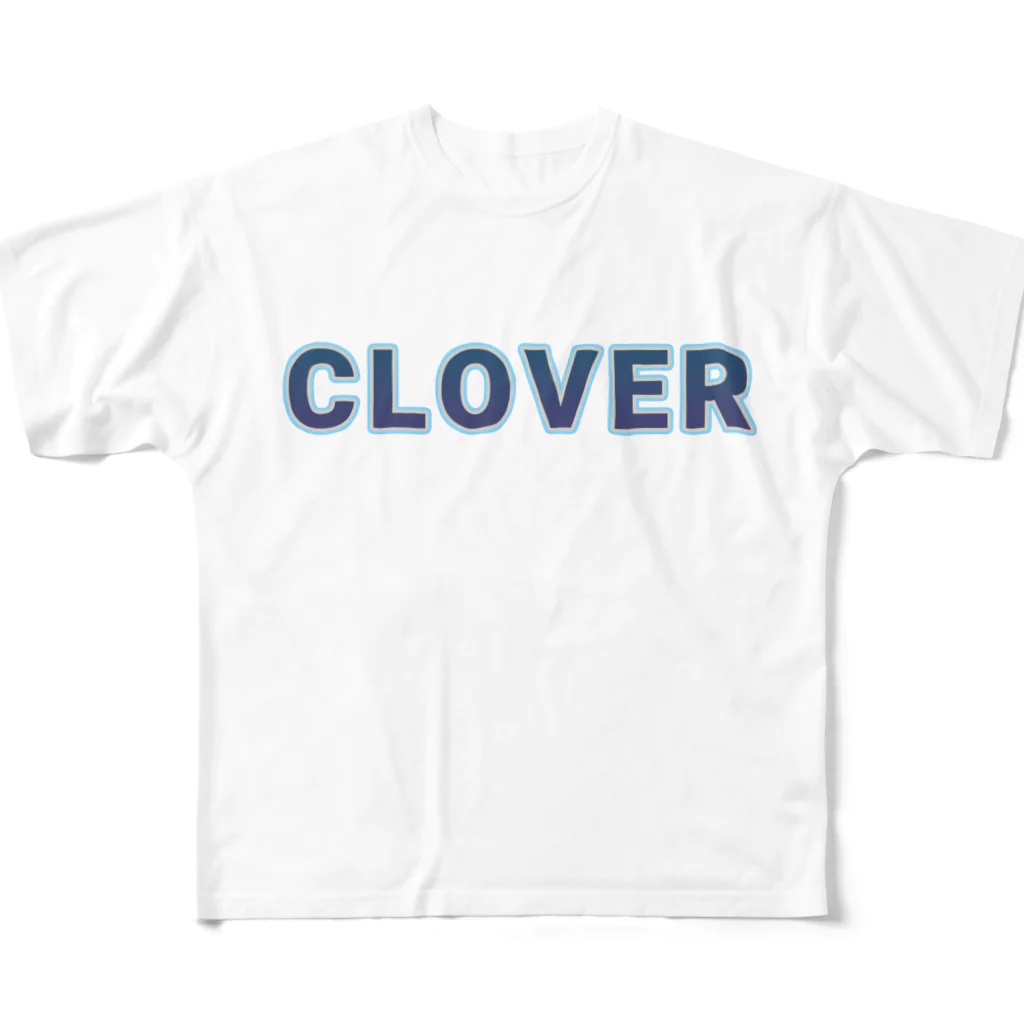 ロゴTシャツのひよこ堂のCLOVER クローバー ロゴ Tシャツ All-Over Print T-Shirt