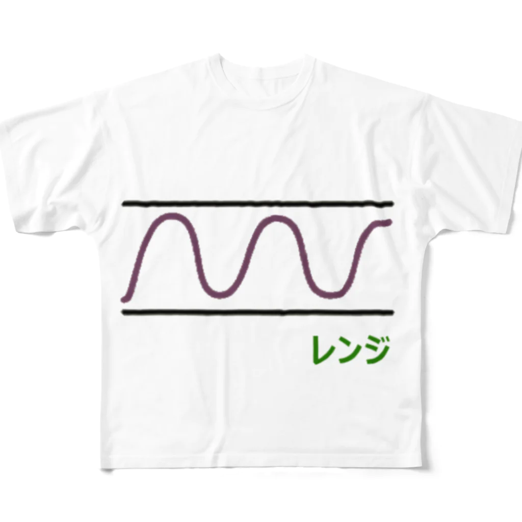 musclerのローソク足(レンジ) フルグラフィックTシャツ