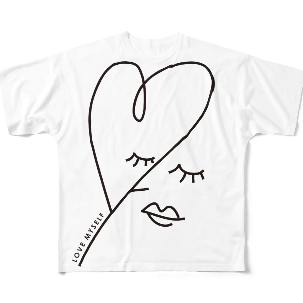 ettoのLOVE MYSELF [ブラック] All-Over Print T-Shirt