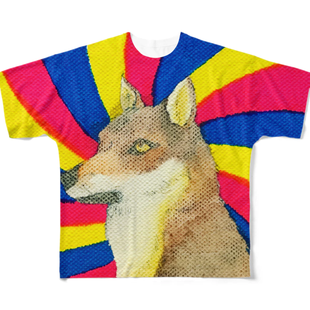 riyureの狼トラップ フルグラフィックTシャツ