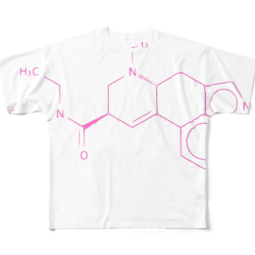分子構造のLSDの分子構造 All-Over Print T-Shirt