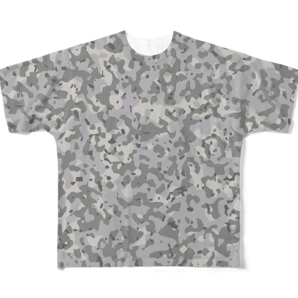 Military Casual LittleJoke のCamo StoneCamp 市街地用迷彩 サバゲー装備 All-Over Print T-Shirt