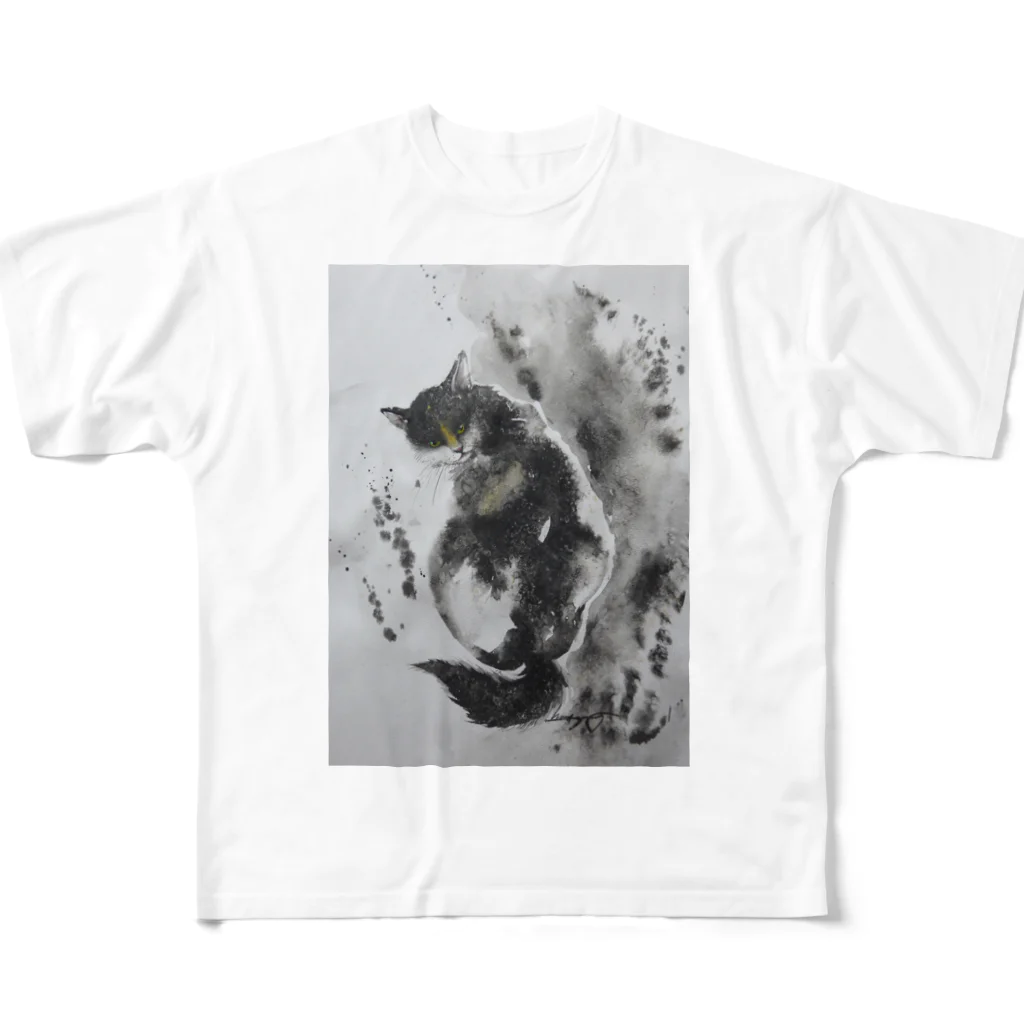 永久凍土の国の白夜の怪しい猫２０１７ フルグラフィックTシャツ
