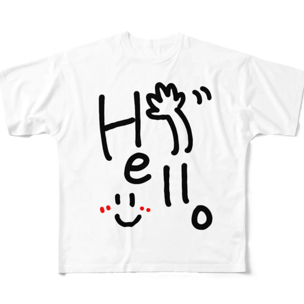 きゅーちゃんのグッズのHelloすまいる◟̑◞̑ フルグラフィックTシャツ