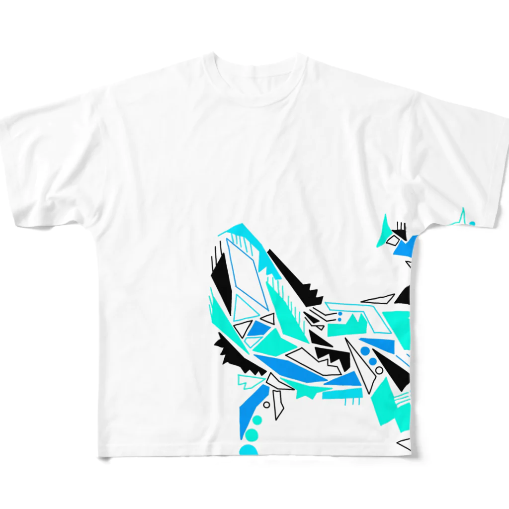 あじさいの鯨 All-Over Print T-Shirt