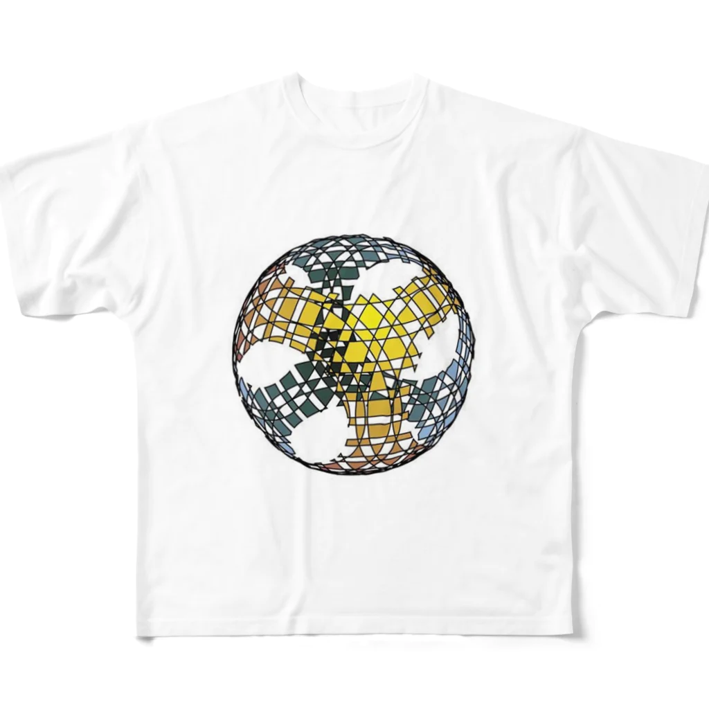 アトリエリオンの立体図形作品.７ All-Over Print T-Shirt