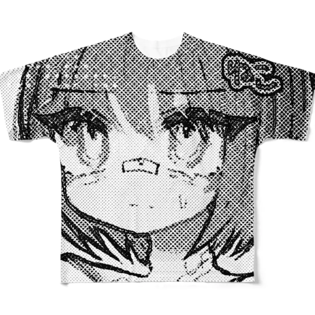 あくむ病院のねこ男子　フルグラモノクロ All-Over Print T-Shirt