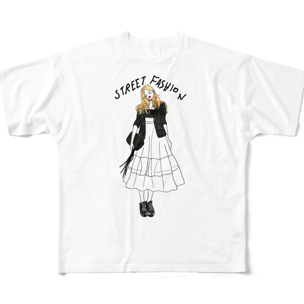 watayuのstreet fashion フルグラフィックTシャツ