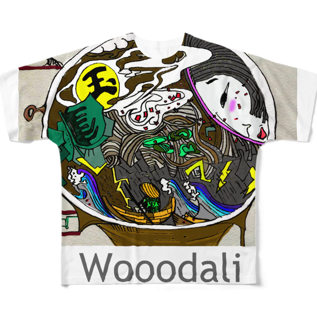 WoooDaliのソバ フルグラフィックTシャツ