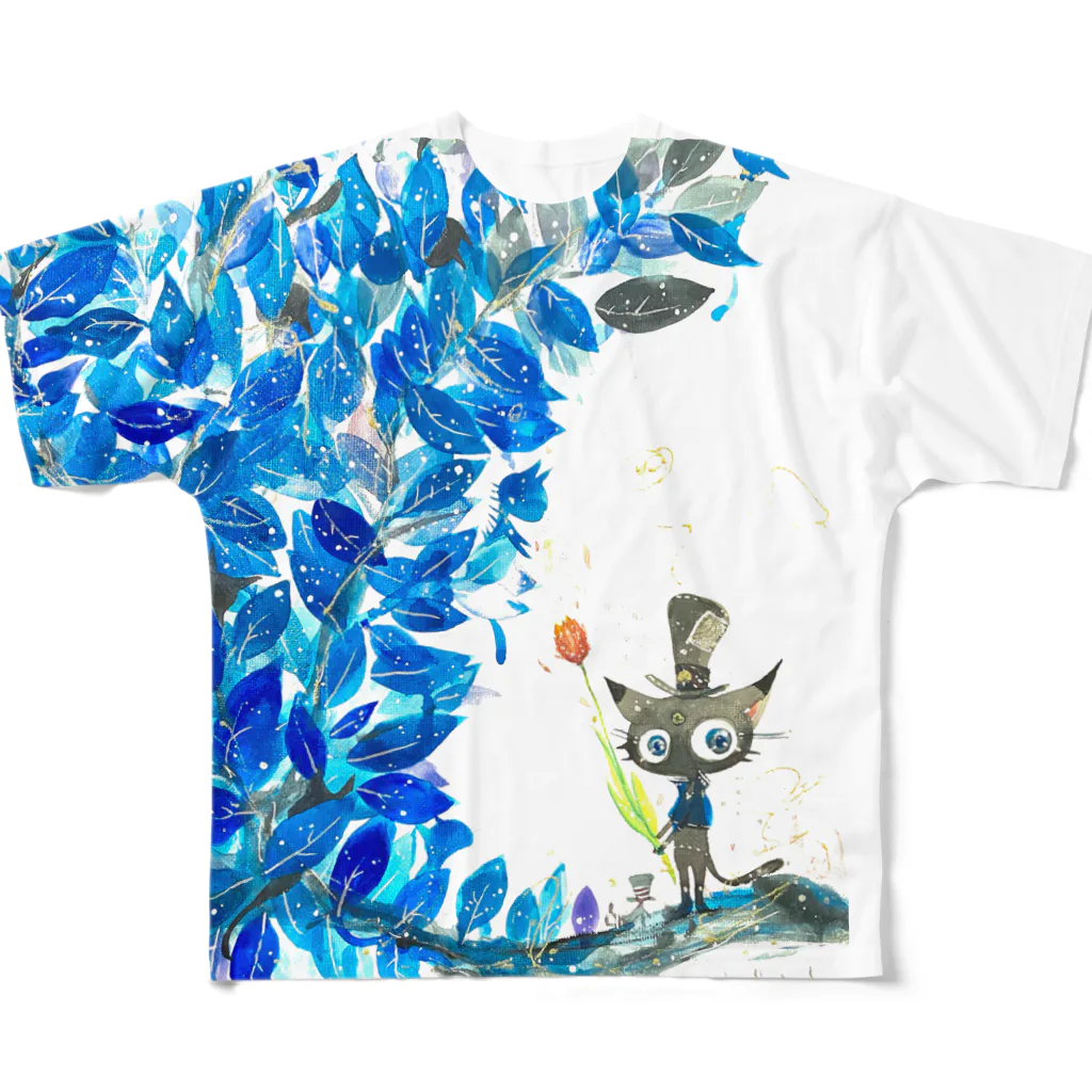 ほんだ猫の君を見守る All-Over Print T-Shirt