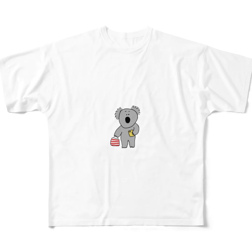 puppy puppyのお買い物メモを見返すこあらくん フルグラフィックTシャツ