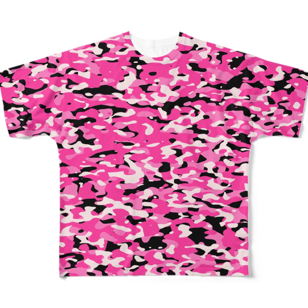 Casualcamo Pink カジュアル迷彩 ピンク色 桃色 桜色 Military Casual Littlejoke Mrkakky のフルグラフィックtシャツ通販 Suzuri スズリ