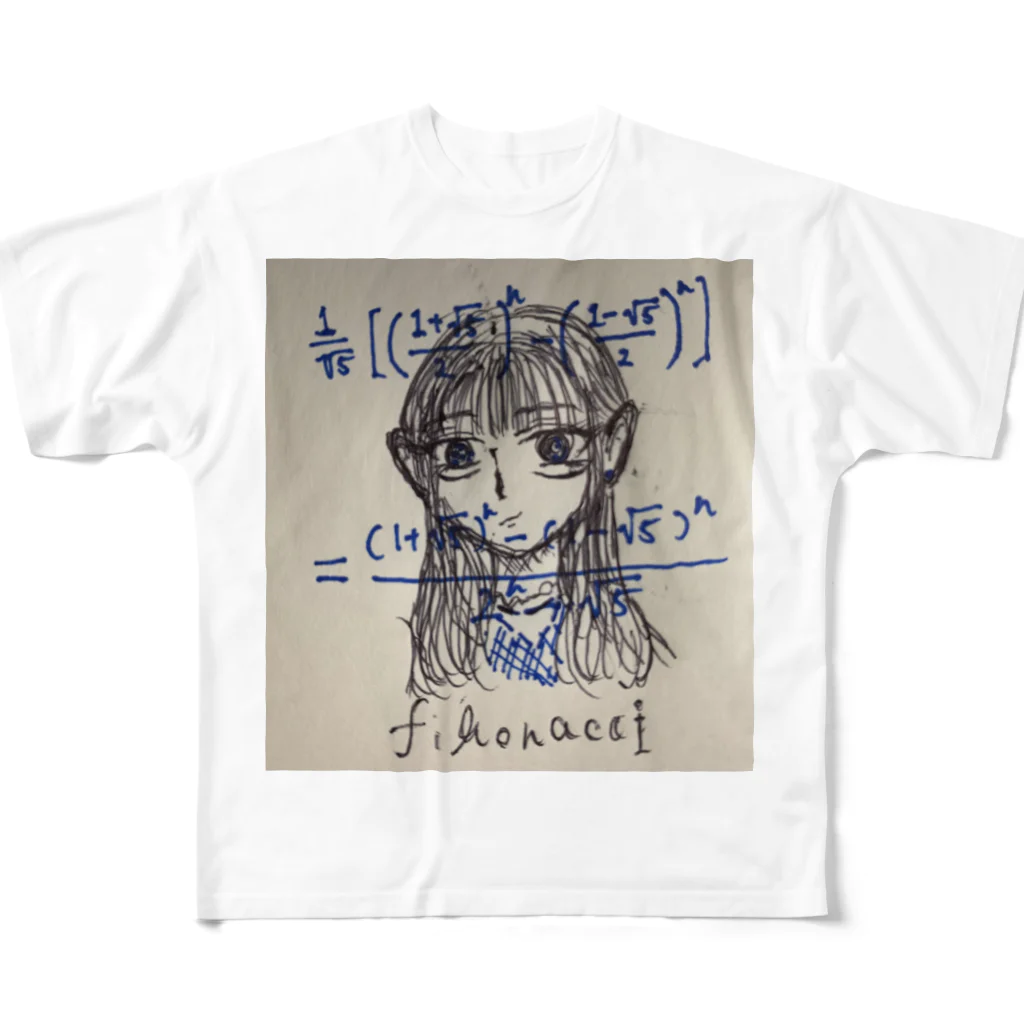 えりすちゃんねる　のフィボナッチ フルグラフィックTシャツ