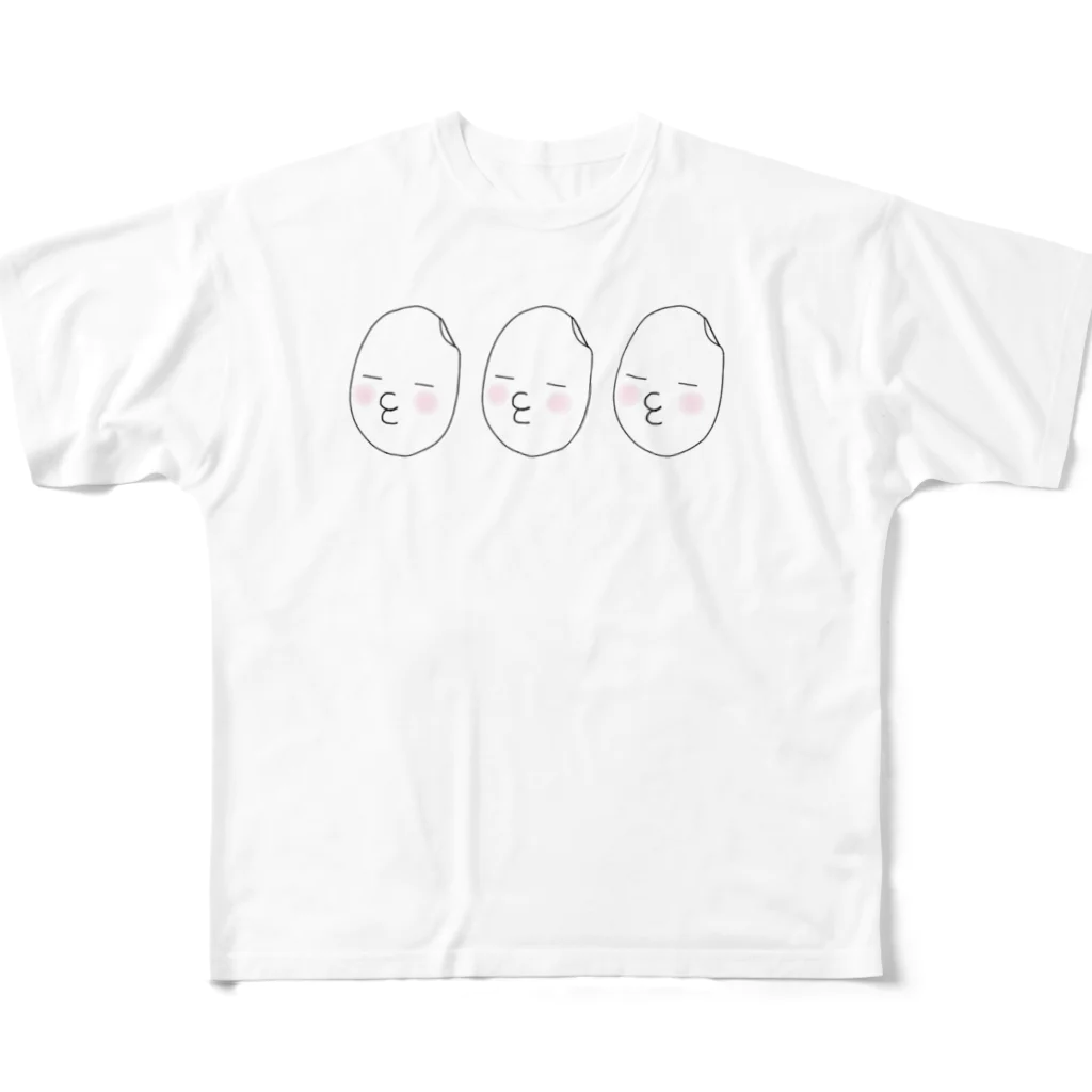 HiNAのこめつぶくん ３兄弟ver フルグラフィックTシャツ