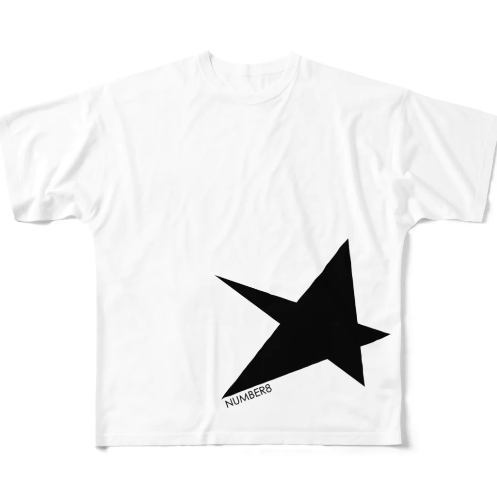 Number8（ナンバーエイト）のBIG STAR（星柄） Tシャツ All-Over Print T-Shirt