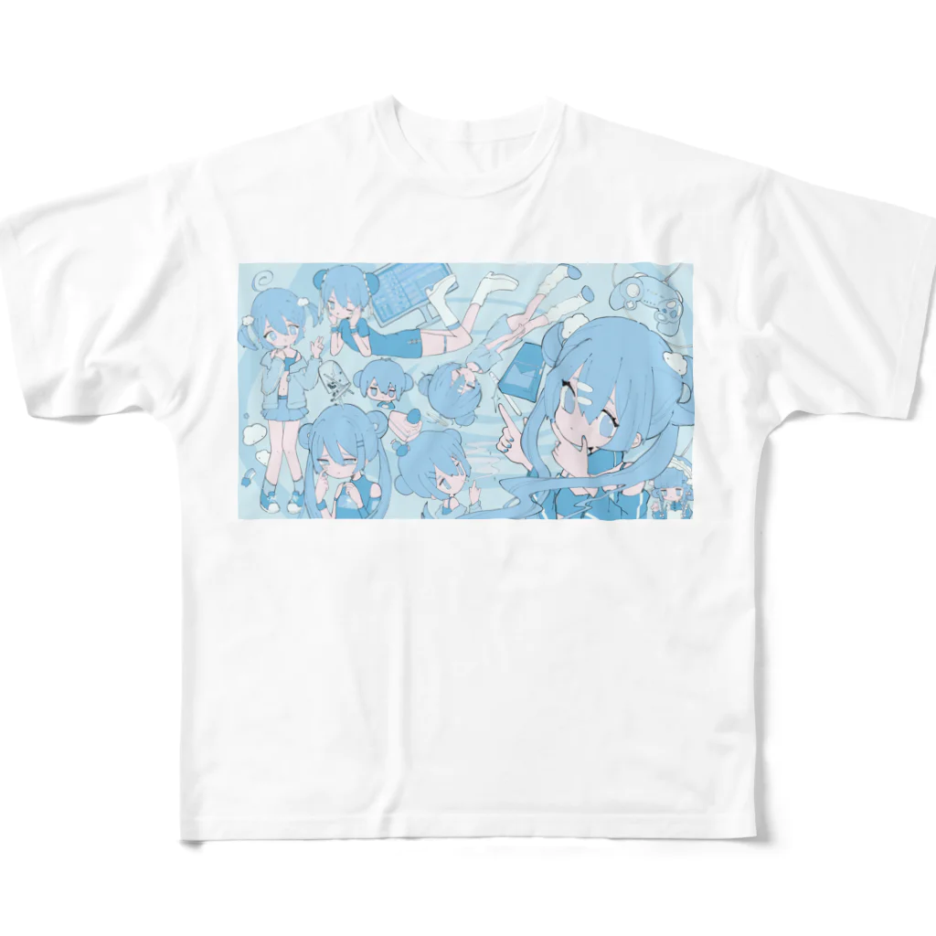 てんちゃんのふわふわショップ💭のmorning lie フルグラフィックTシャツ