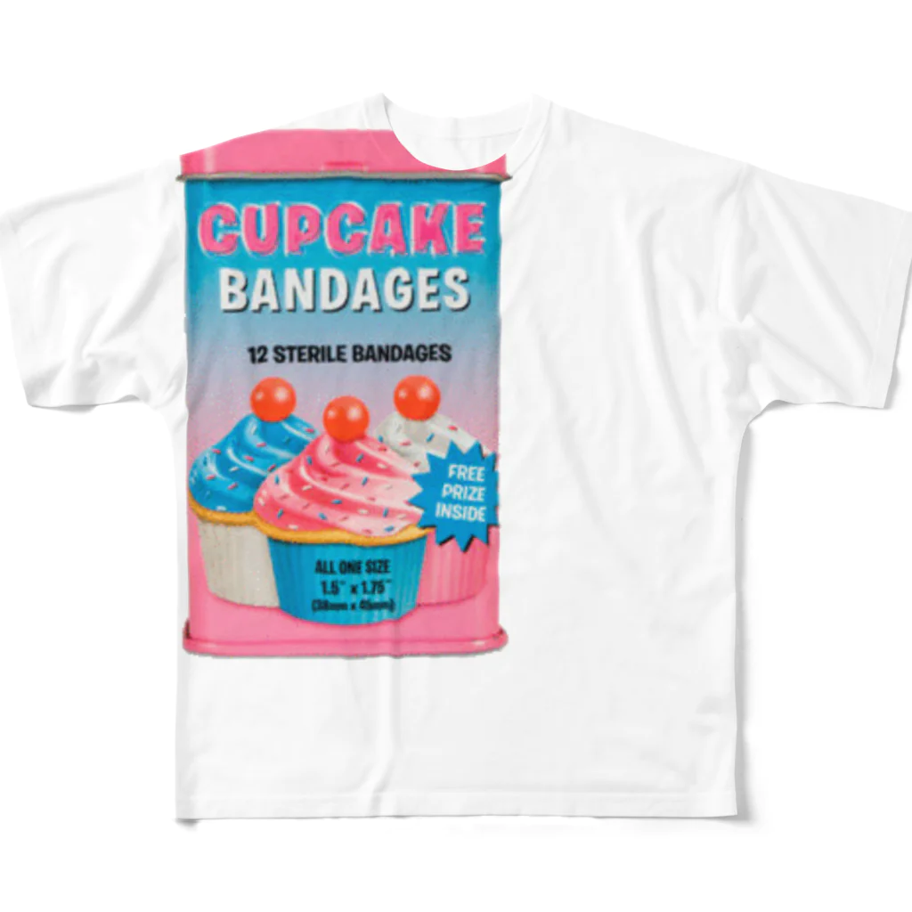 80’s colorful dreamのcupcake Band Aid❤️ フルグラフィックTシャツ