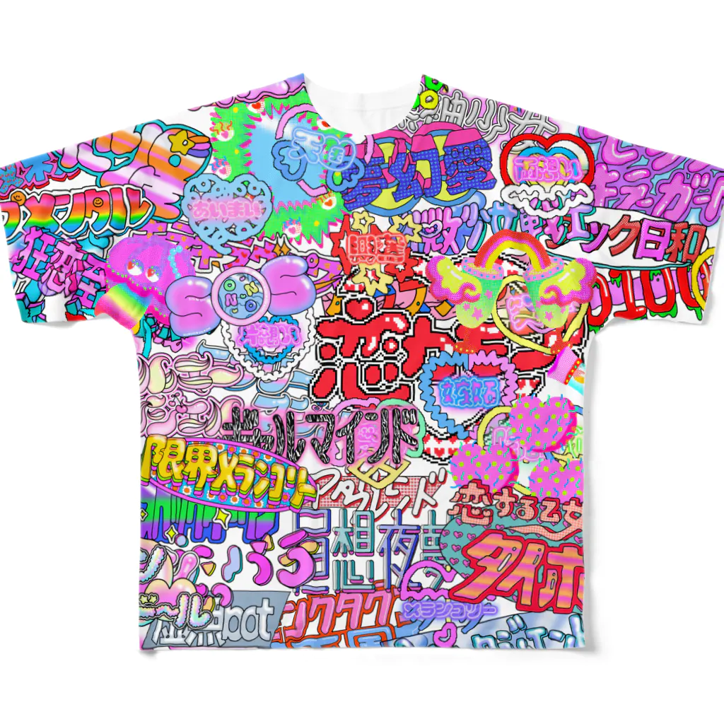 ハヤシレナ♡ネオ♡シャイニーズのネオシャイニーズ フルグラフィックTシャツ