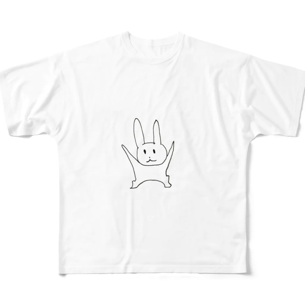 eveliのうざぎ フルグラフィックTシャツ