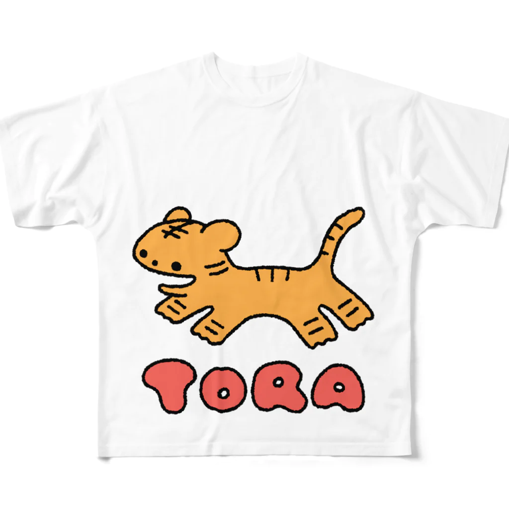 働きたくないのとらTORA2022 フルグラフィックTシャツ