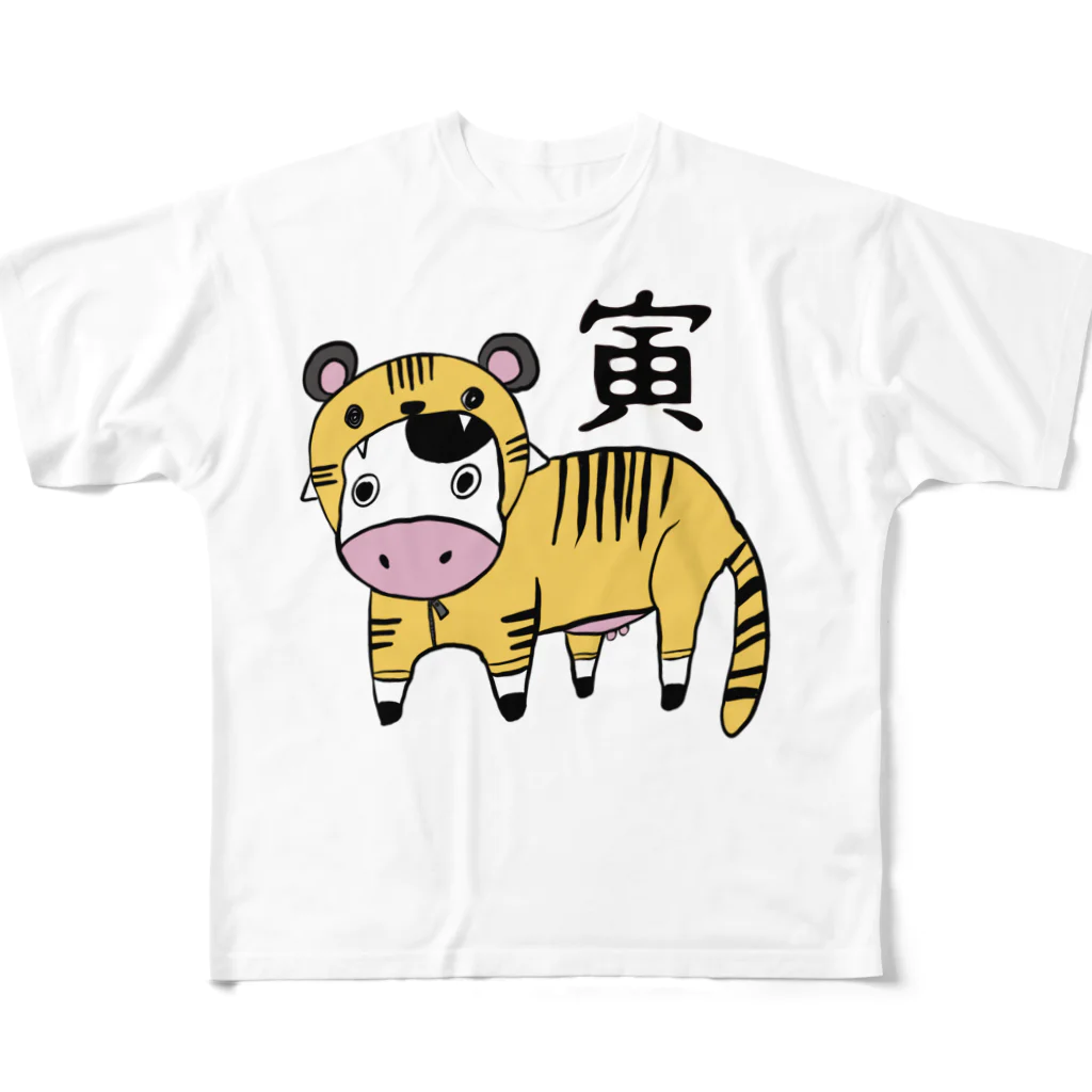 禮峰(raihou)のアトリエのうs…寅 フルグラフィックTシャツ