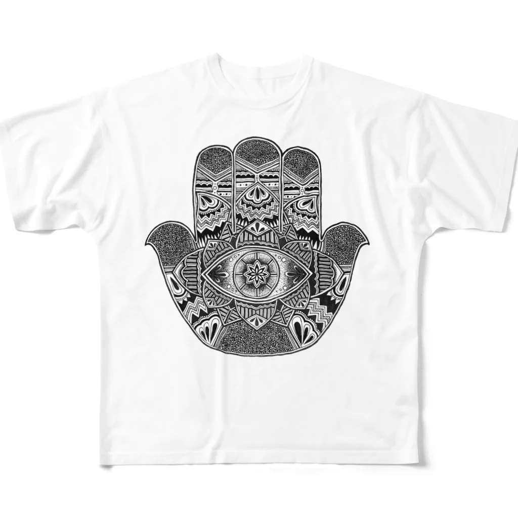 Nashisakuの曼荼羅ファティマの手 All-Over Print T-Shirt