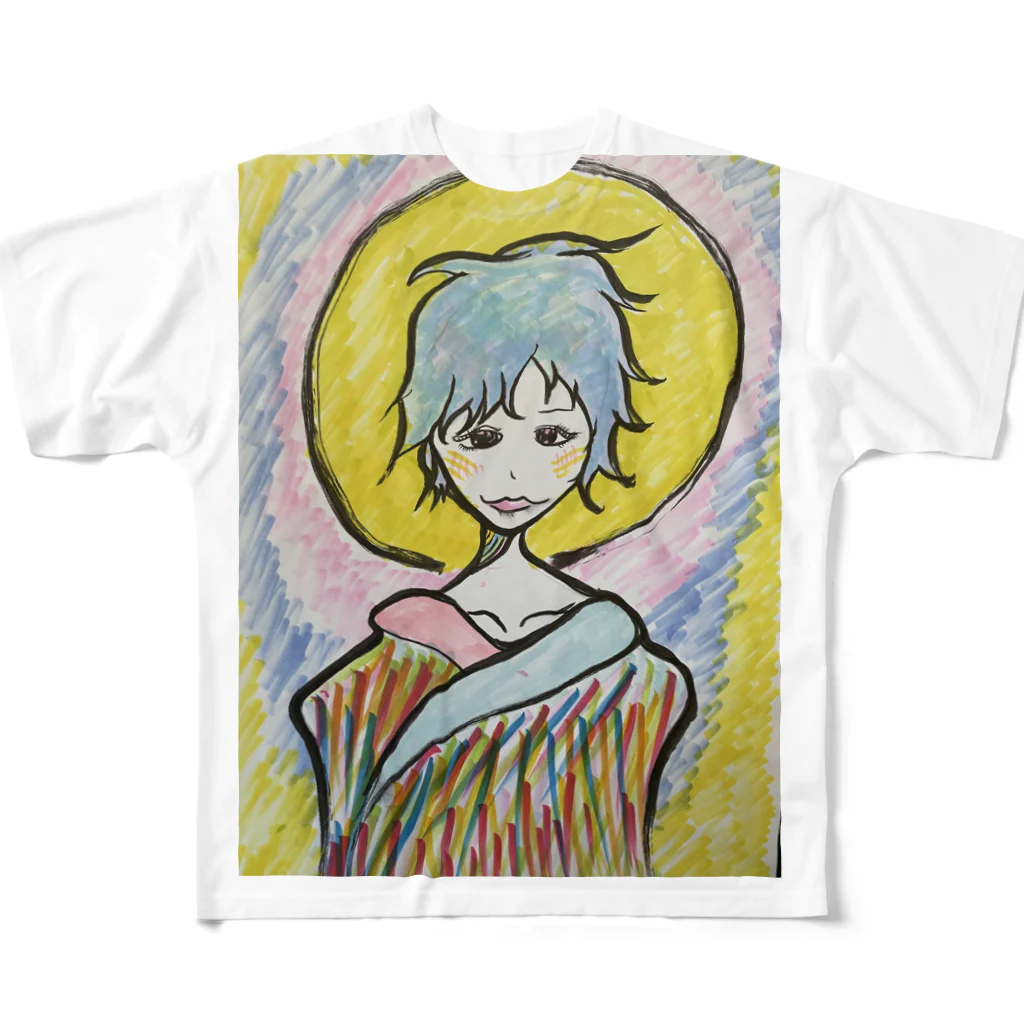 ベーグルの水色の子 All-Over Print T-Shirt