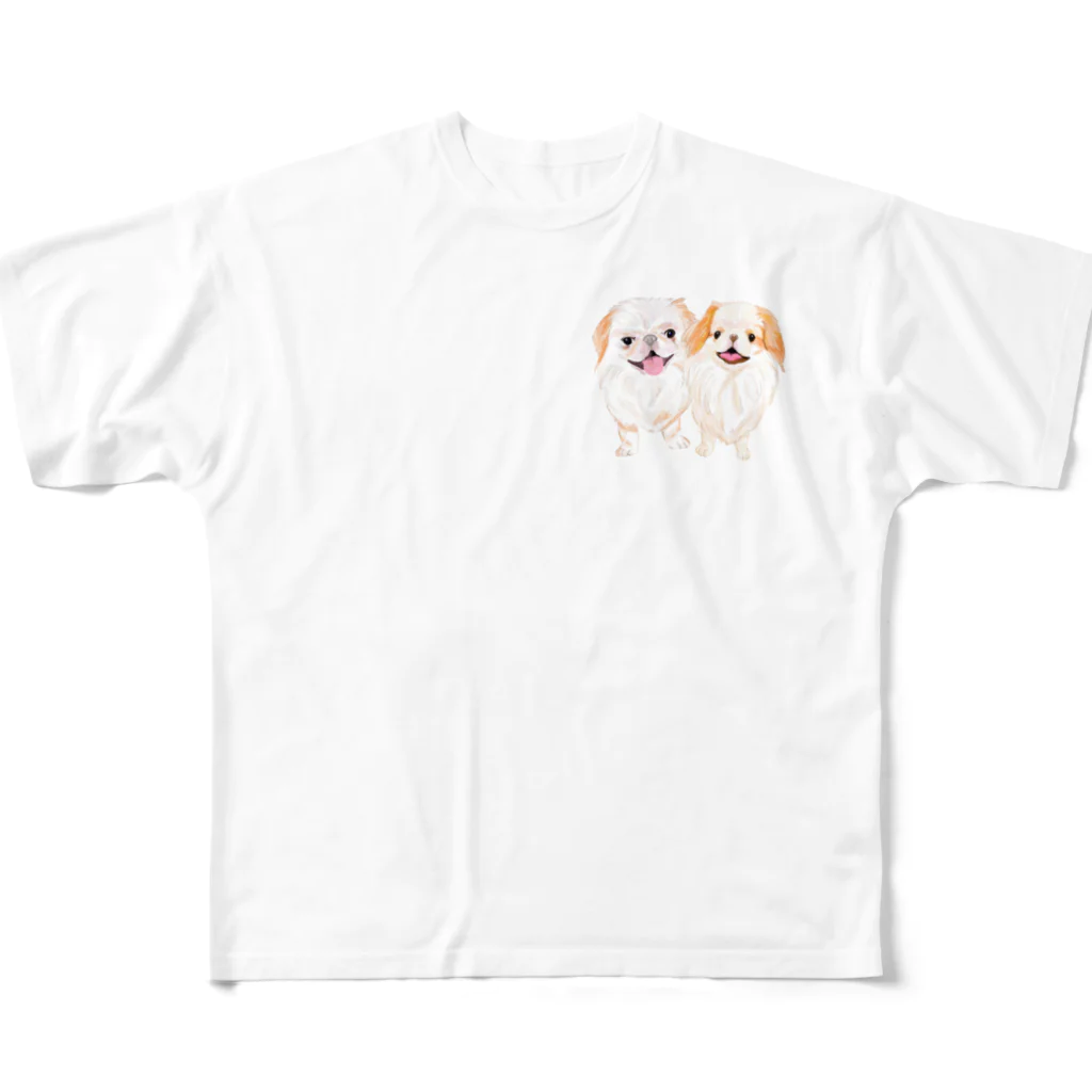 hanapecha_wannyanの仲良し狆ちゃん フルグラフィックTシャツ