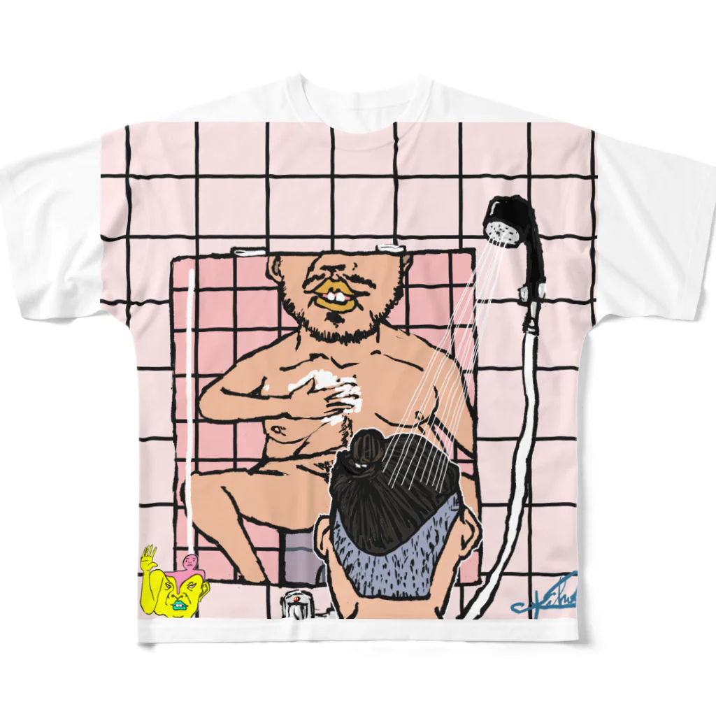 希鳳の風呂のイス高め フルグラフィックTシャツ