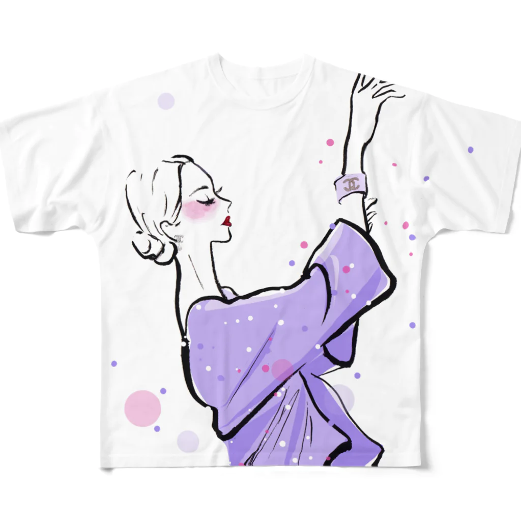 Jojo Yan | A Fashion Illustratorのバレリーナ All-Over Print T-Shirt