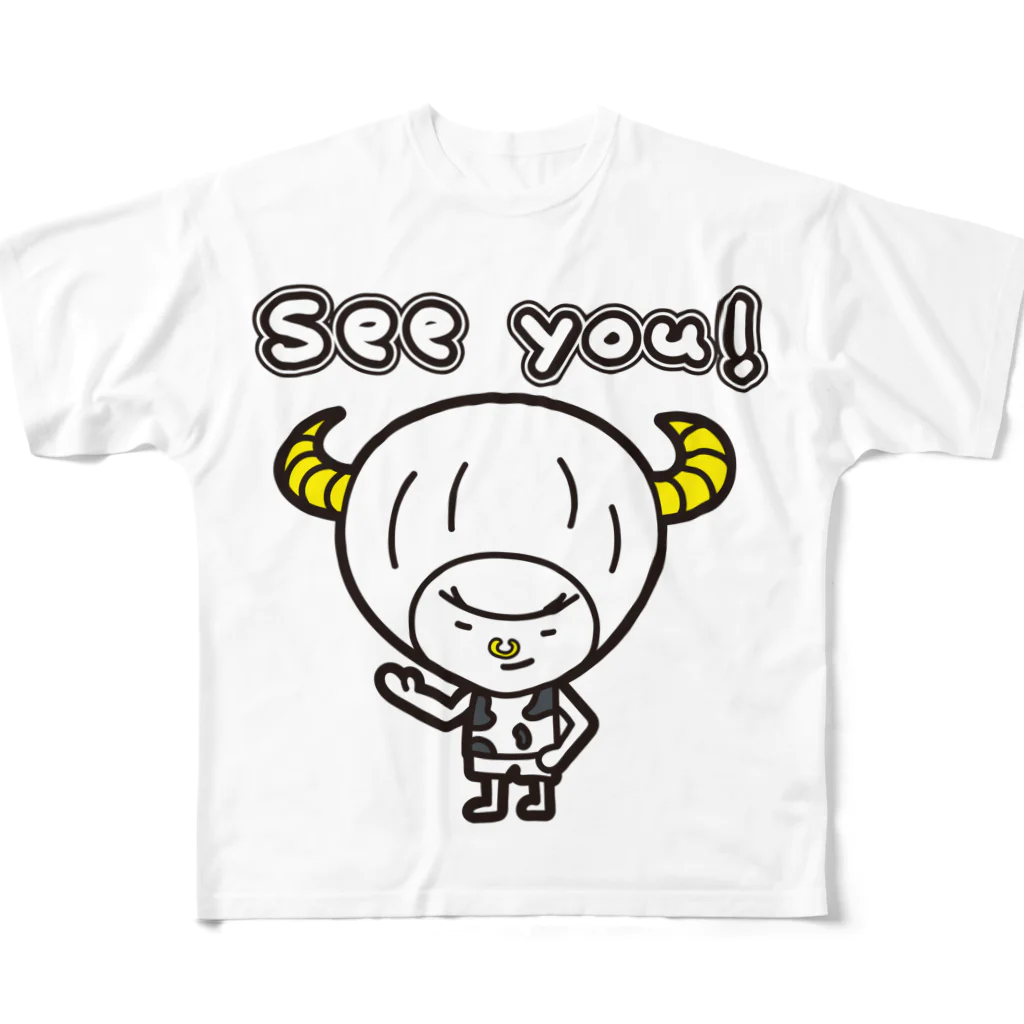 きくのらくがきのSee you　丑きく All-Over Print T-Shirt