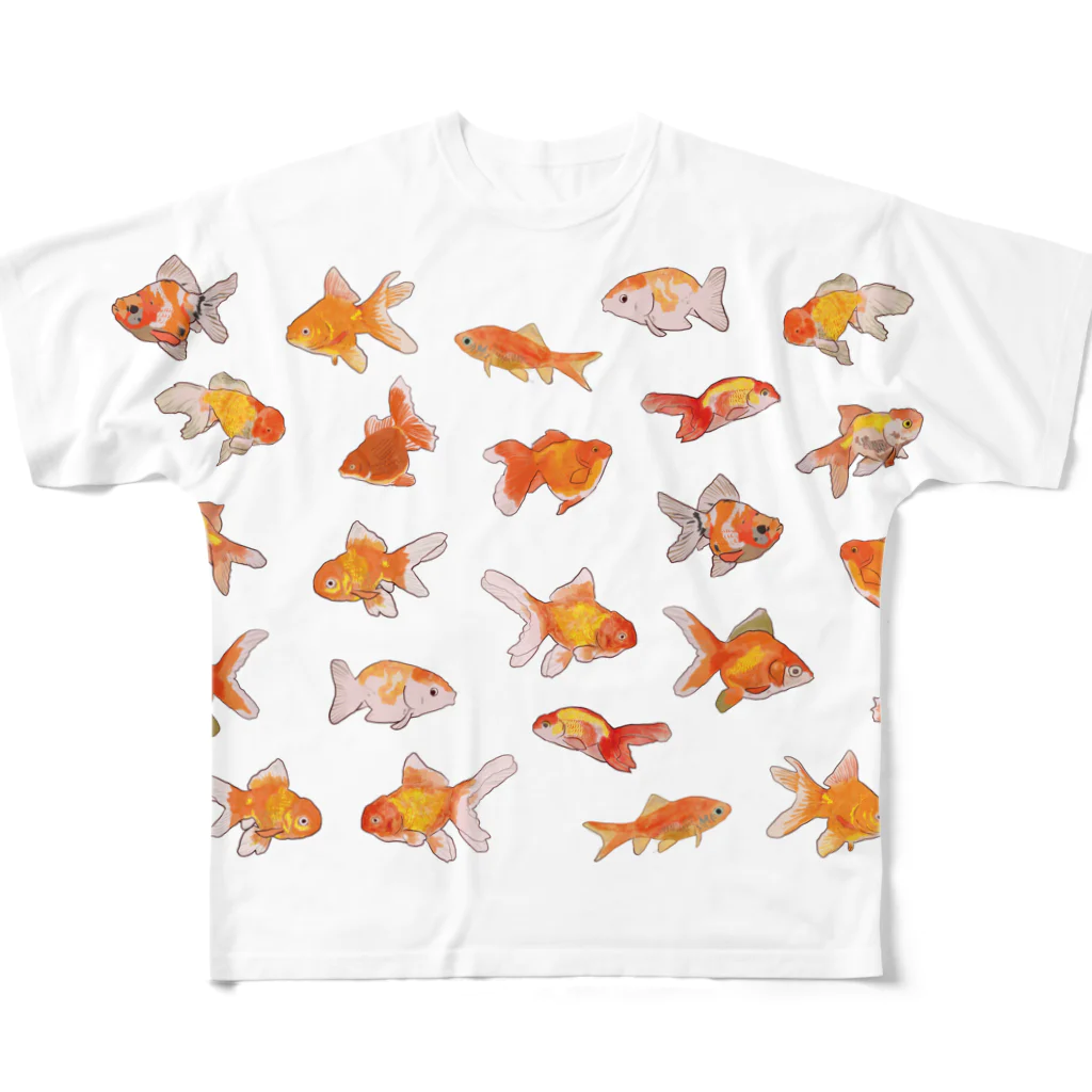 puikkoの金魚集合 フルグラフィックTシャツ