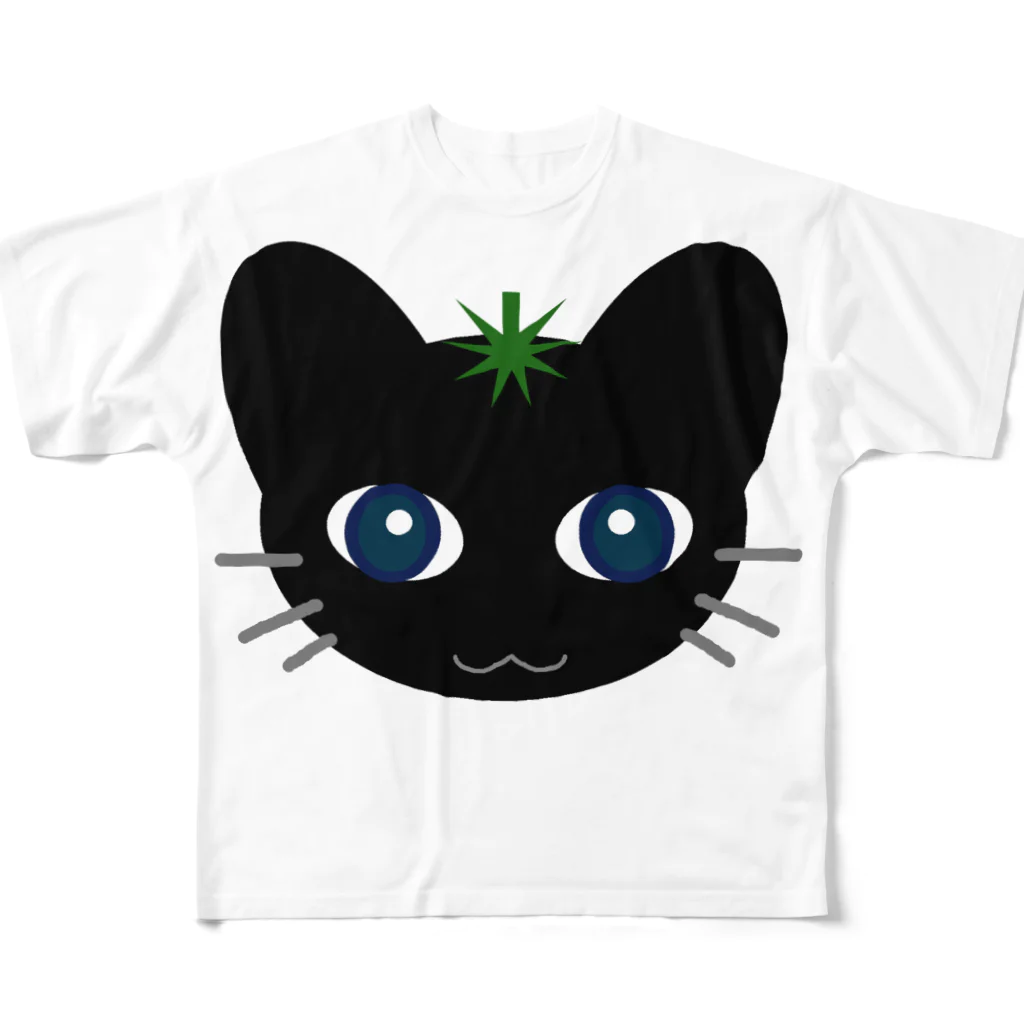 黒猫とまとのこんにちはにゃん All-Over Print T-Shirt