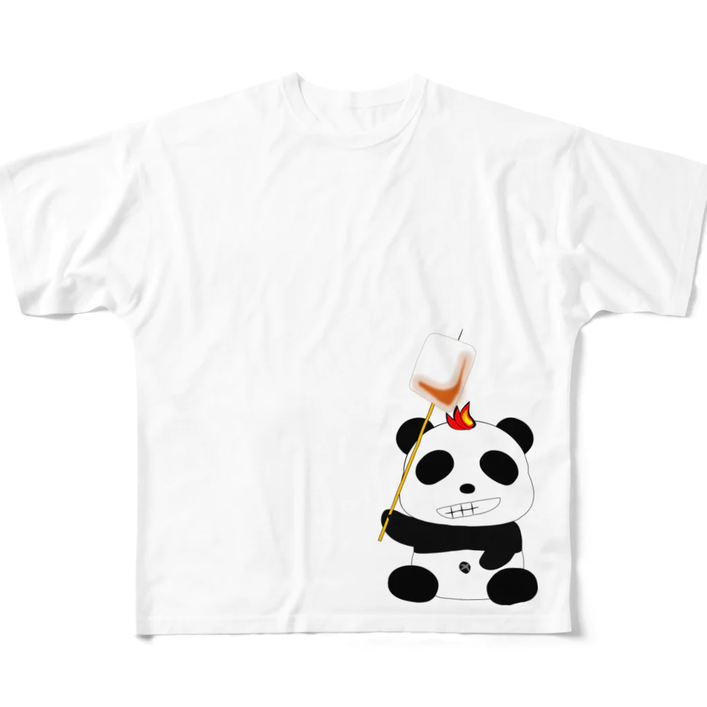 焚き火パンダの焚き火パンダ フルグラフィックTシャツ