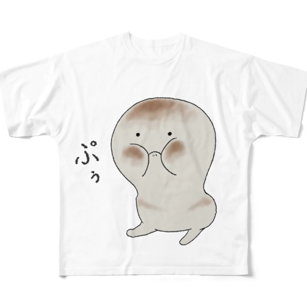 みけにっけ商店のやきもちおもち フルグラフィックTシャツ