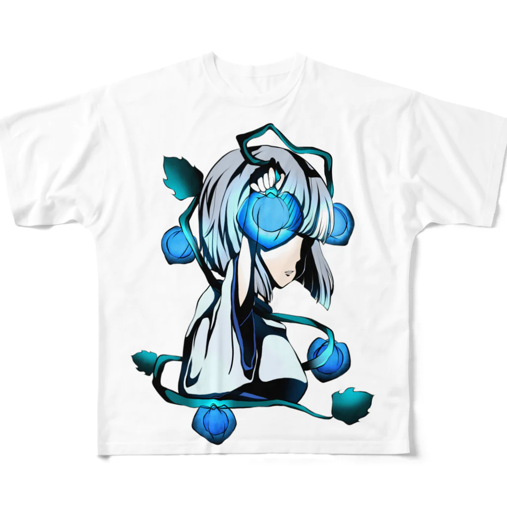 ゆうしの鬼灯【蒼】 All-Over Print T-Shirt