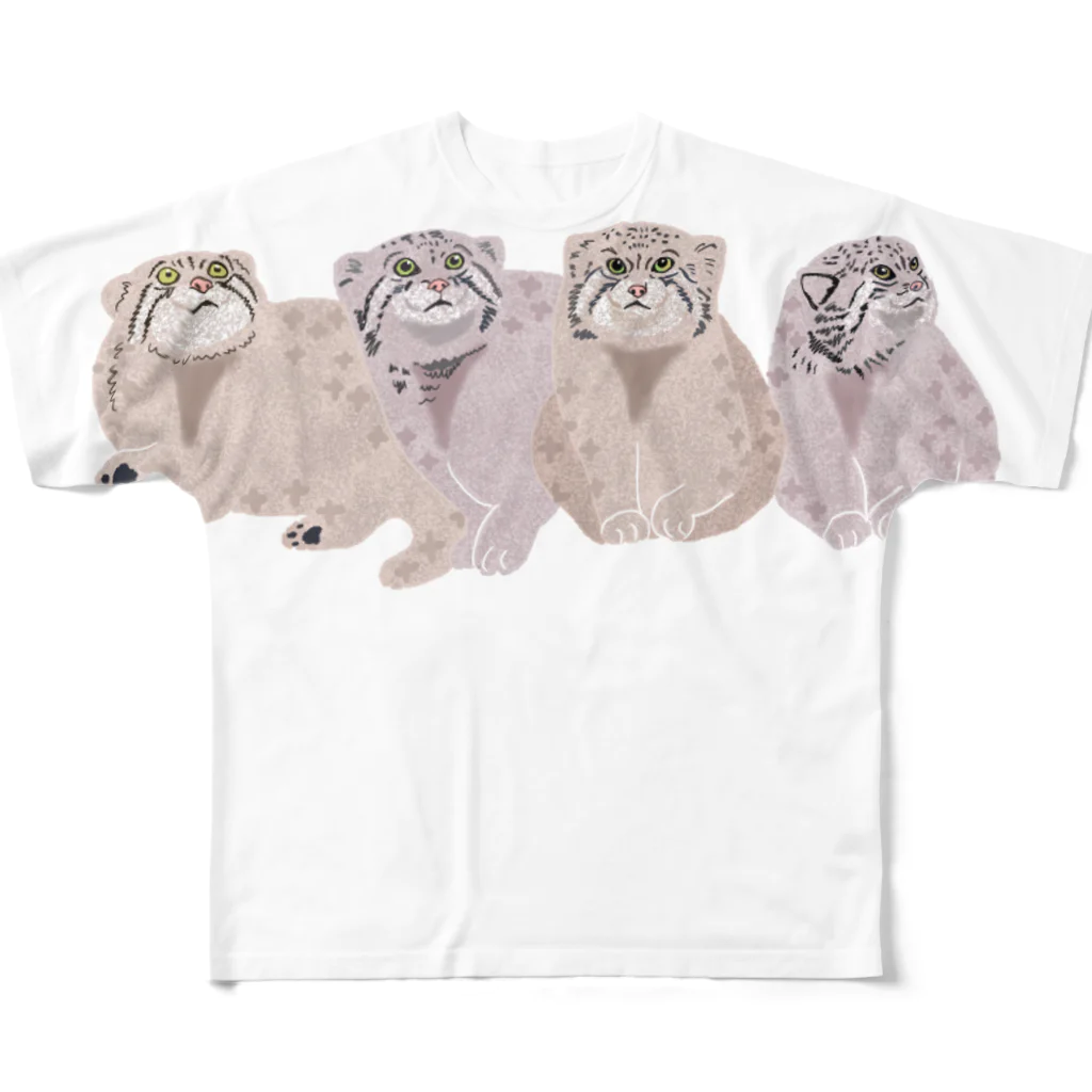 masumi maedaの寄り添う　マヌルネコ　たち All-Over Print T-Shirt