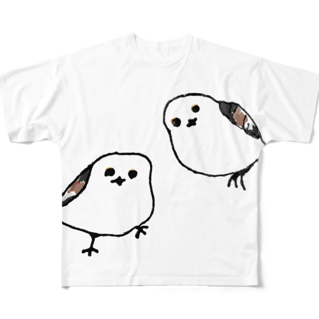 Kentapimoppe (けんたぴもっぺ)のみんな大好きシマエナガちゃん All-Over Print T-Shirt