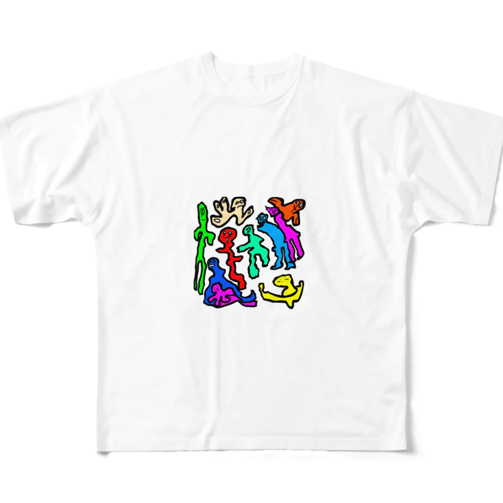 ユウユウオブジサンのハスダクリーチャー002 All-Over Print T-Shirt