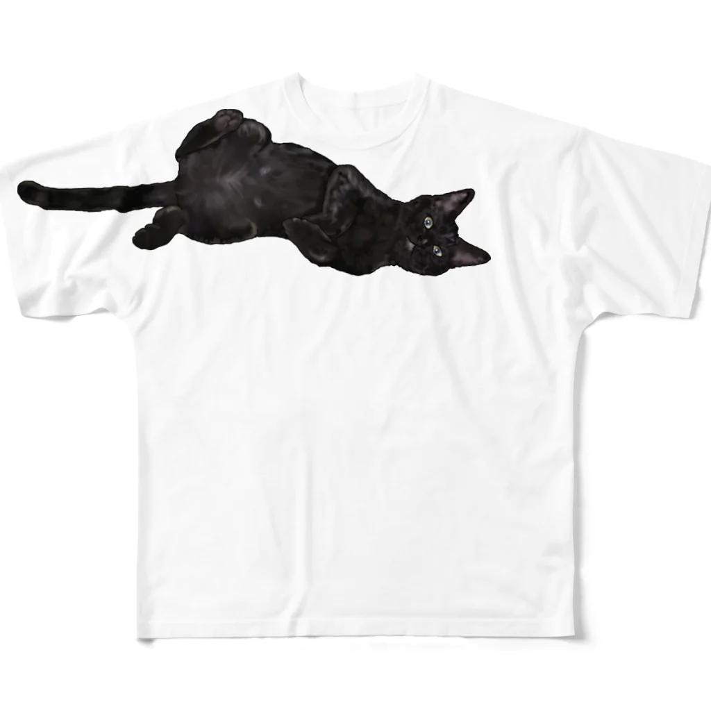 猫とやっし～ぃのアレコレのこねこコロコロコロン♪ フルグラフィックTシャツ