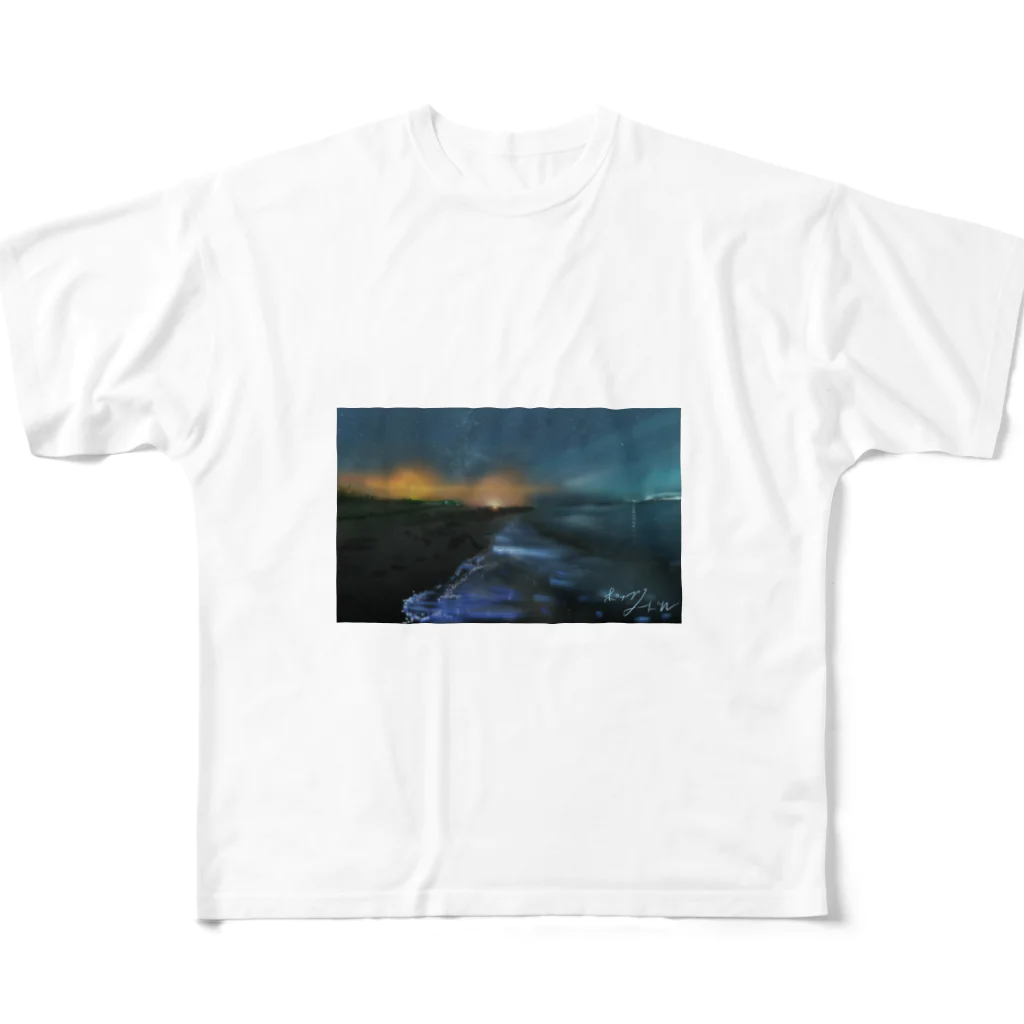 ポップヌードルの夜と海と光 フルグラフィックTシャツ