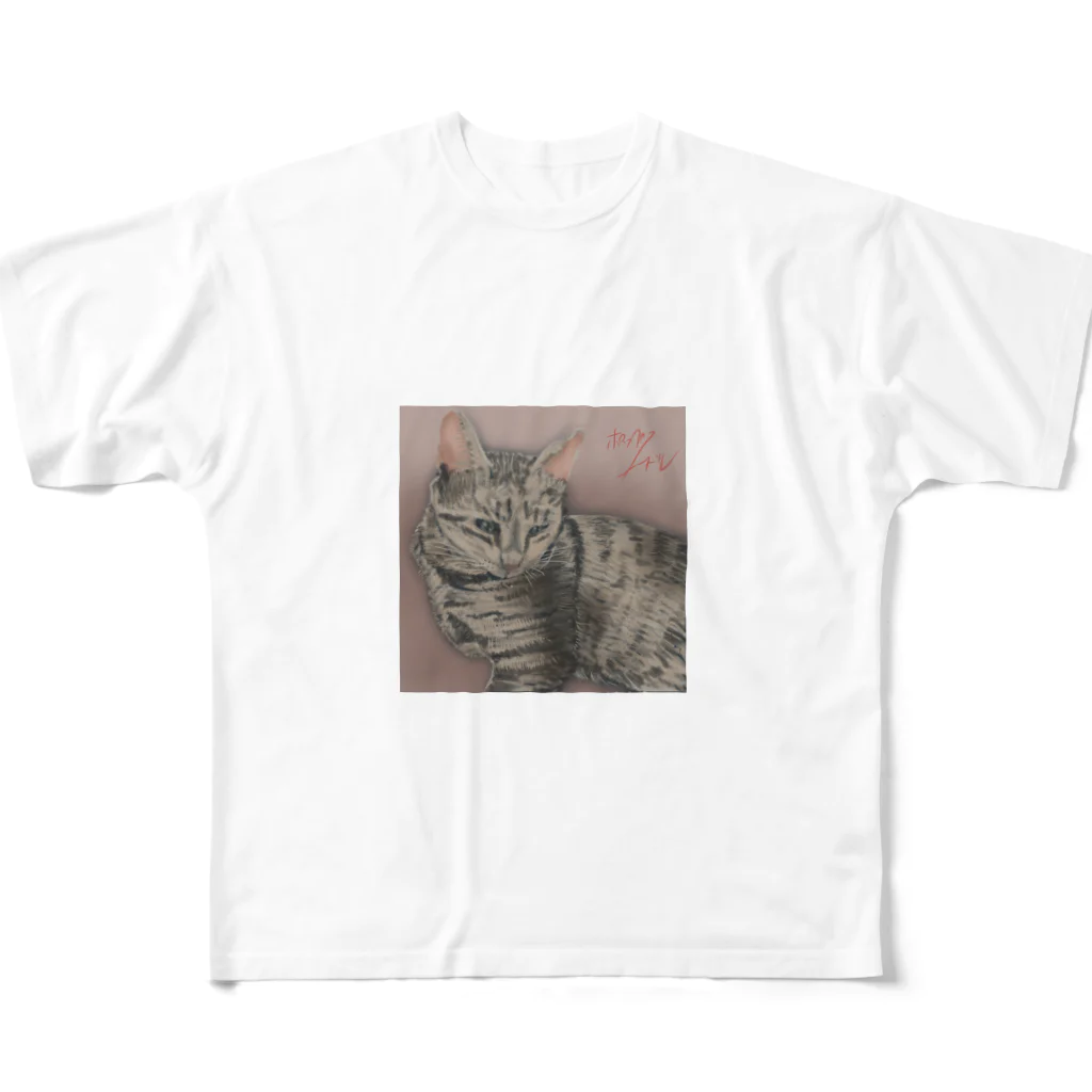 ポップヌードルのあずき猫 フルグラフィックTシャツ