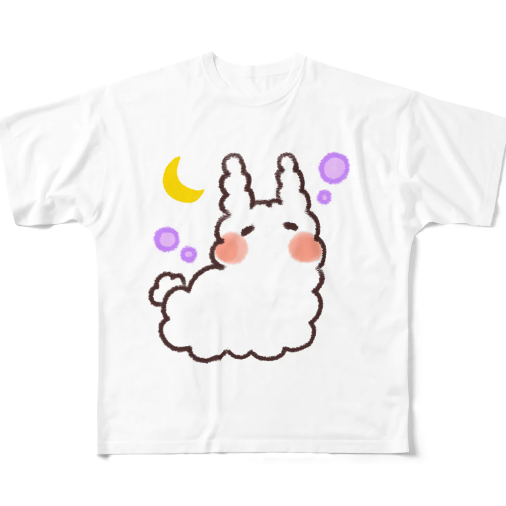 K.momokoのうさぎのうみうし(ウトウトver.) フルグラフィックTシャツ