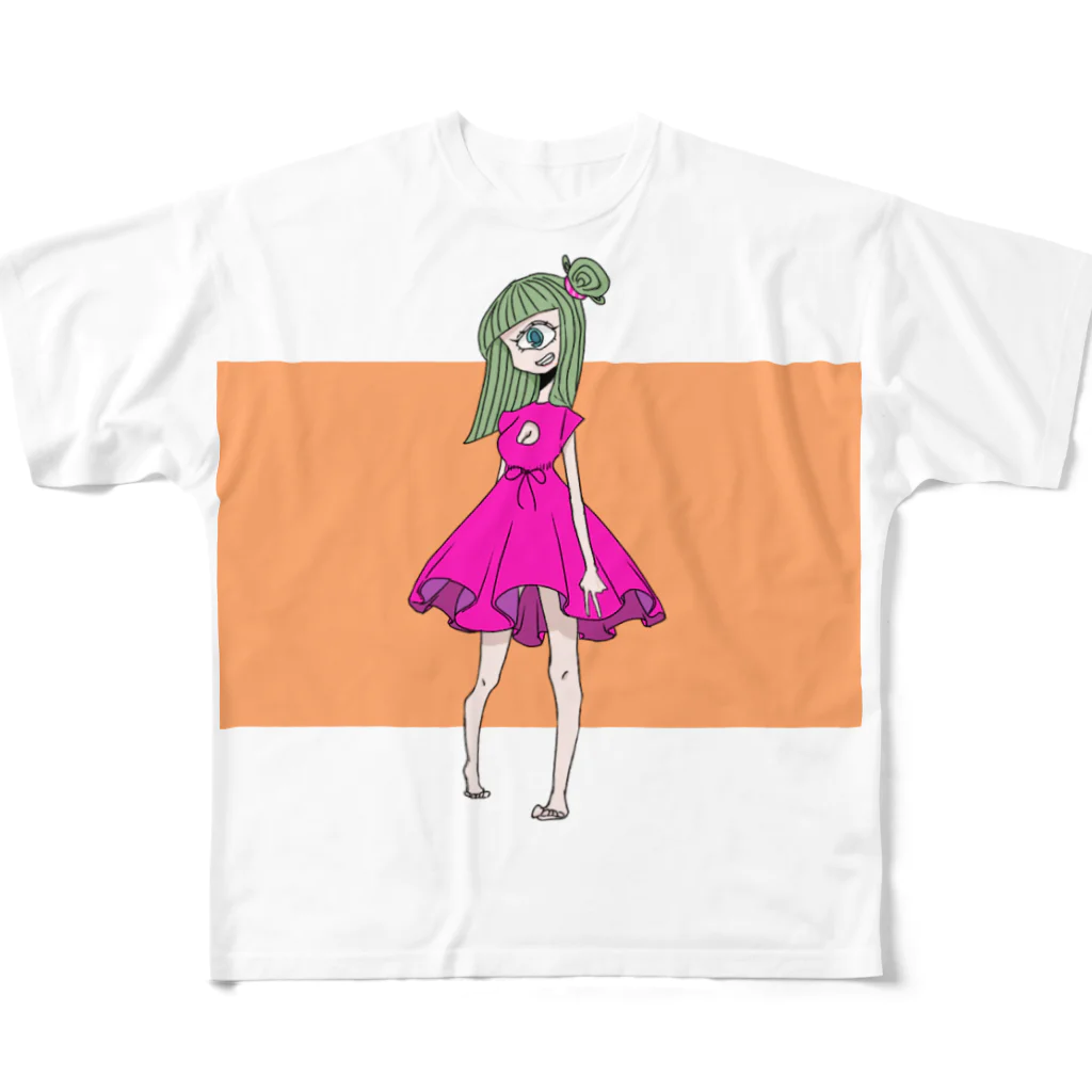 モノトーン星物販ブースの単眼Girl フルグラフィックTシャツ