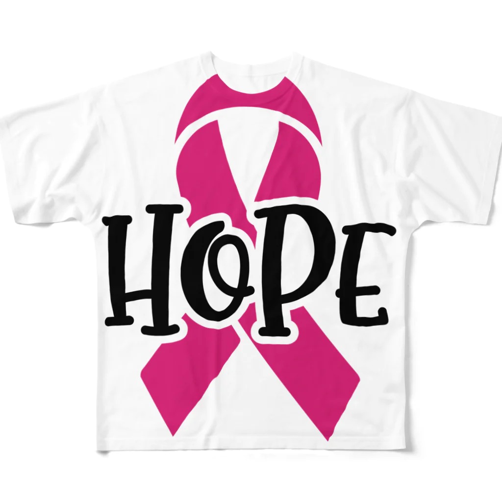 Fred HorstmanのBreast Cancer HOPE  乳がんの希望 All-Over Print T-Shirt