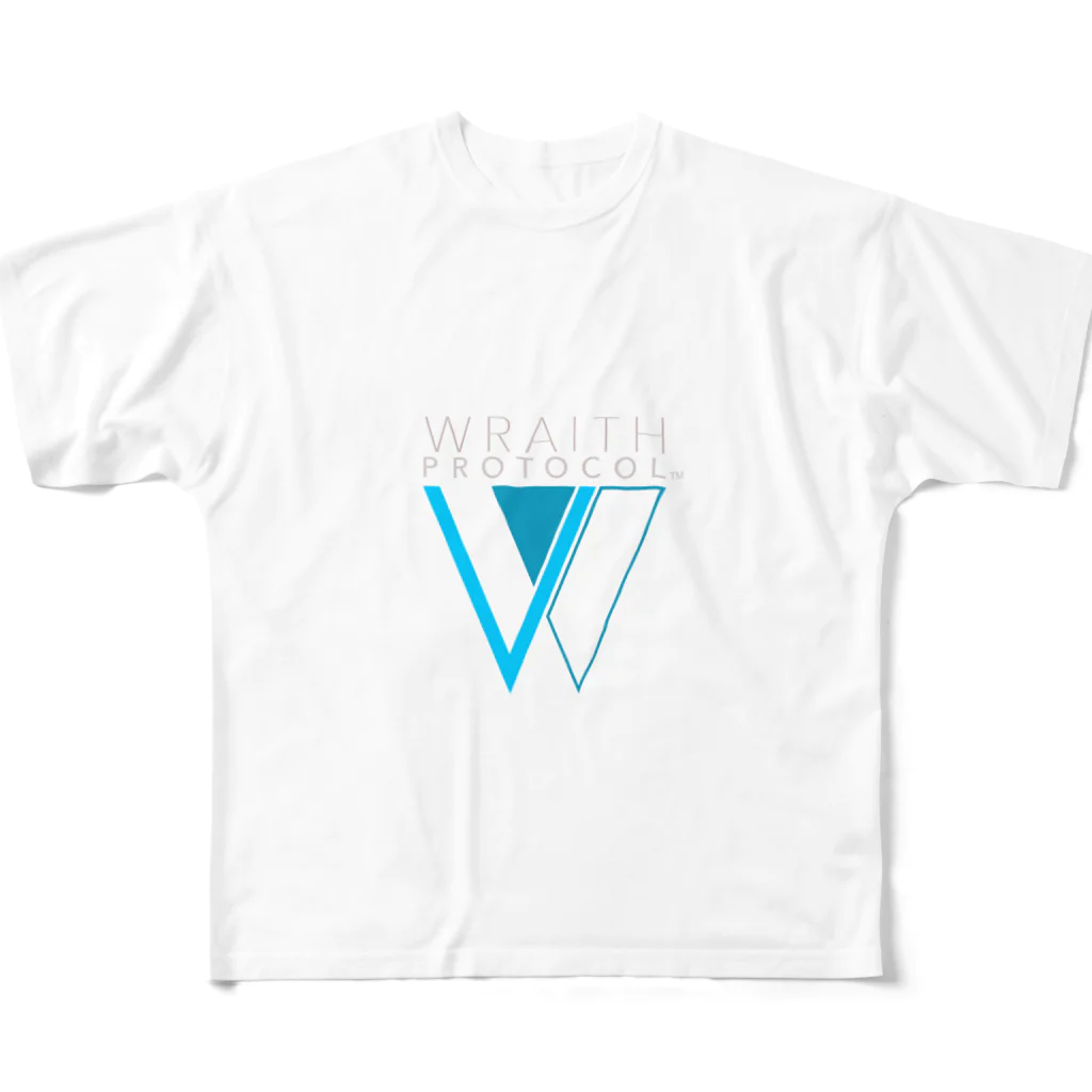 仮想通貨Verge Japan（バージ ジャパン） 公認SHOPのWRAITH PROTOCOL（レイス・プロトコル）ロゴ All-Over Print T-Shirt